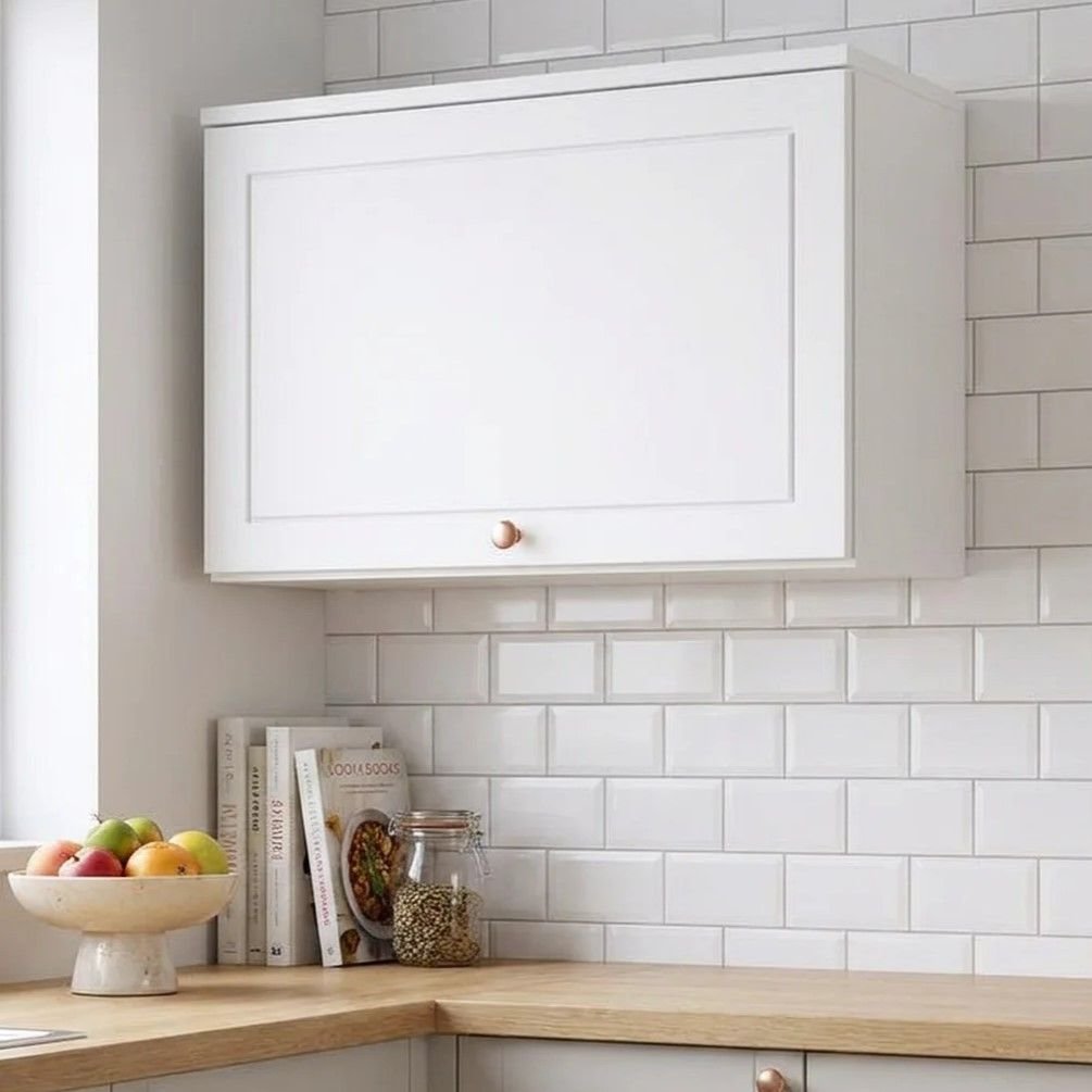 Armário Aéreo para Cozinha 60cm Americana Branco Branco