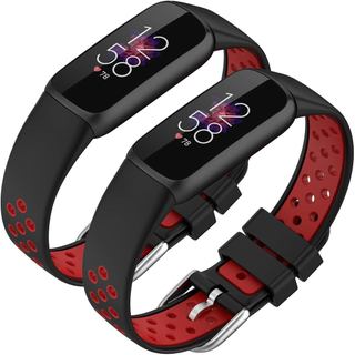 Pulseiras de Silicone para Fitbit Luxe e Luxe Special Edition, Design em Duas Cores, Pulseiras Elegantes e Duráveis para
