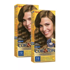 Kit 2 Coloração Niely Cor&Ton Louro Médio 7.0