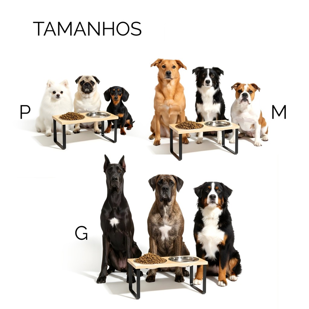 Comedouro Elevado Duplo Com Pé de Ferro e Tigela De Inox Para Cachorro Cães Gatos Pet Ração Água
