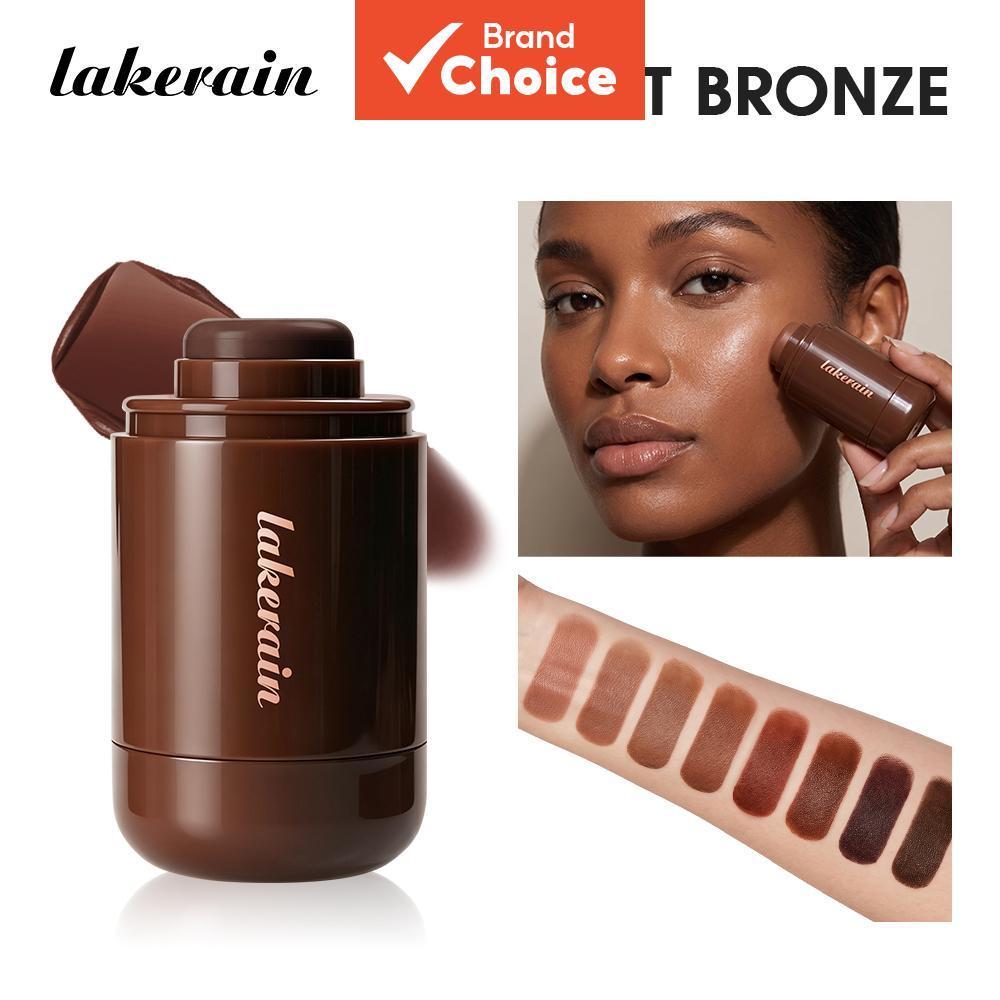 Lakerain Bastão Bronzeador Stick Creme Bronzer Contorno Construível, Blush Sedoso, Esculpidor de Rosto À Prova d'Água,