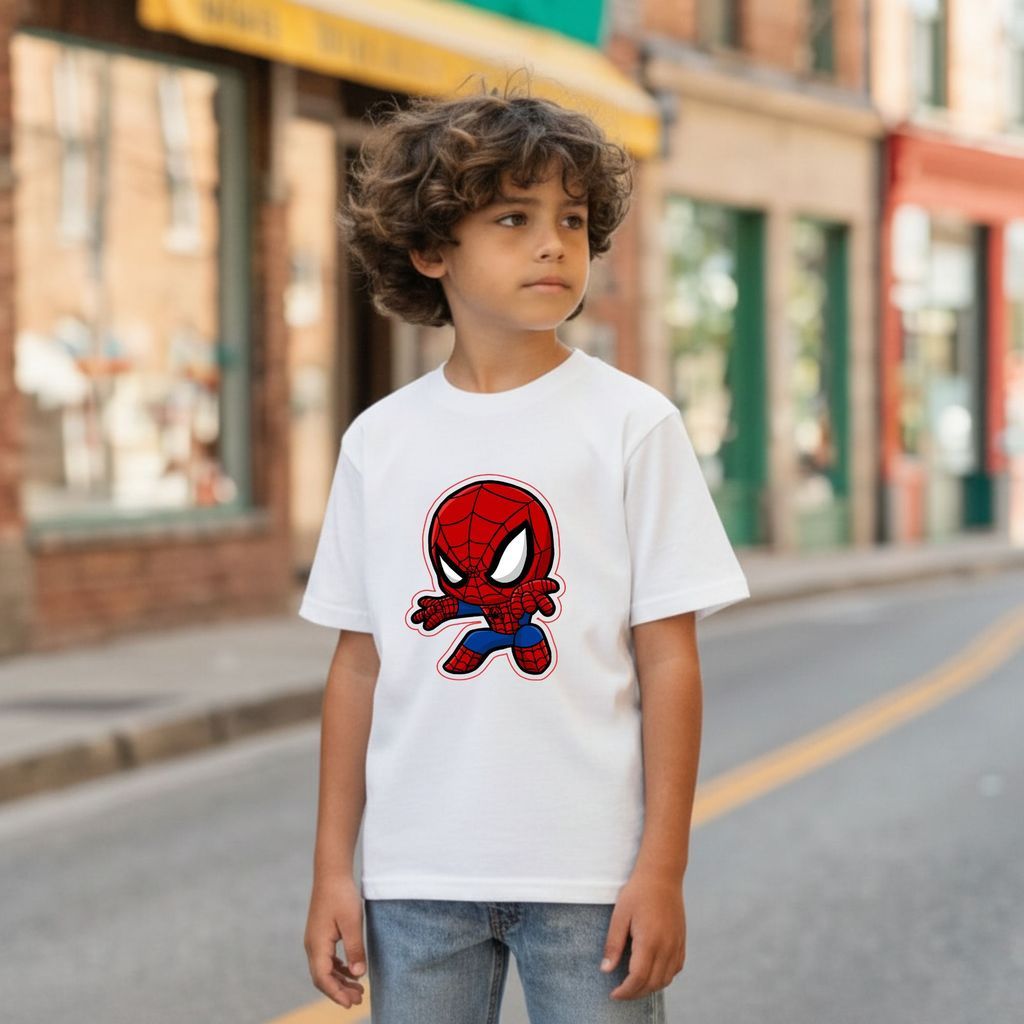 Camiseta Infantil Masculina Spider Man Homem Aranha Miranha Estampada Algodão Roupa Menino