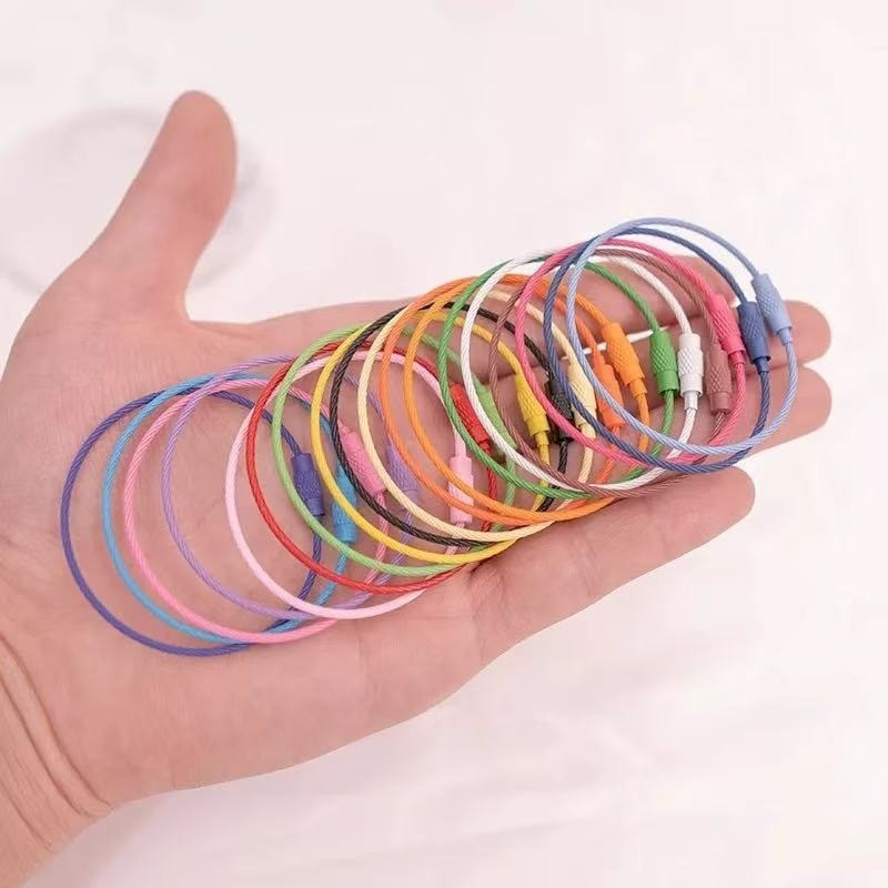 Cabo De Aço Rosca Inox Chaveiro Camping Mosquetão 10-50pcs
