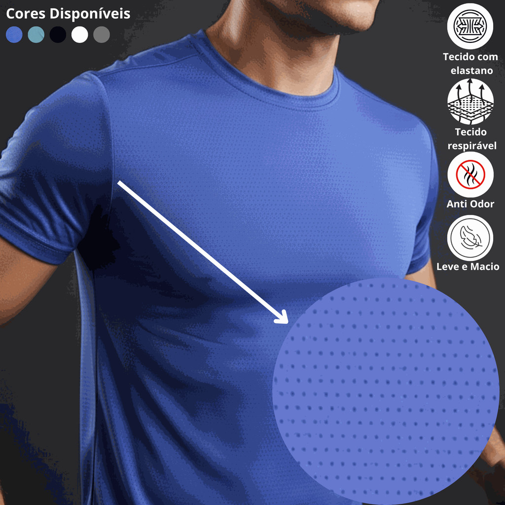 Camisetas Masculina Dryfit Em Poliamida e Elastano Academia Plus Clout