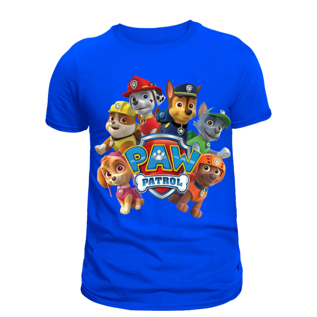 Camiseta Patrulha Canina Infantil Personagens Camisa 100% Algodão Menino e Menina Elegante Criança