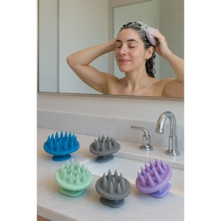 Escova De Shampoo De Silicone Cabeça De Massagem Pente De Couro Lavagem Corporal Banho