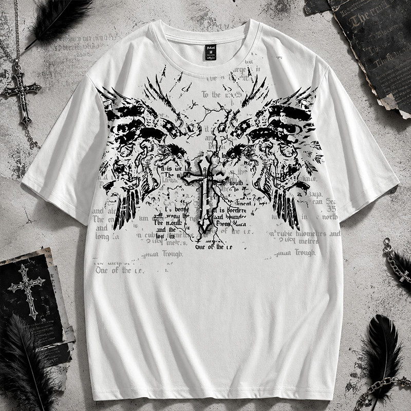 Camiseta Masculina Streetwear 100% Algodão Estampa Gótica Punk Street Lançamento