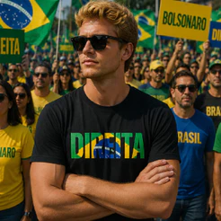 Camiseta Direita Brasil Bolsonaro Flavio Jair 100% Algodão