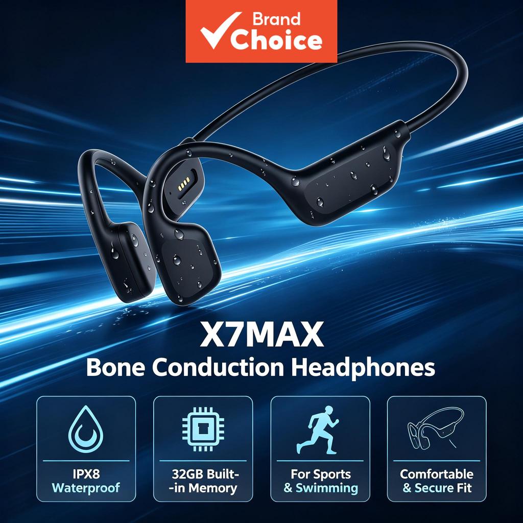 SPRISE X7MAX Fones De Ouvido Condução Óssea Natação Bluetooth Função MP3 32GB Armazenamento IPX8 Com Som Estéreo À Prova