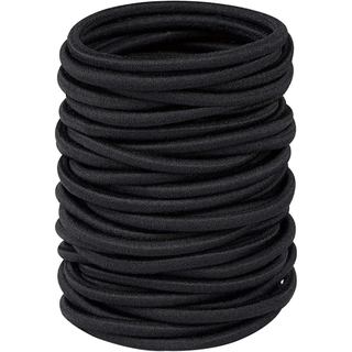 32 Elásticos de Cabelo para Mulheres com Cabelos Grossos, Elásticos de Cabelo de 4mm para Meninas, Elásticos Pretos para