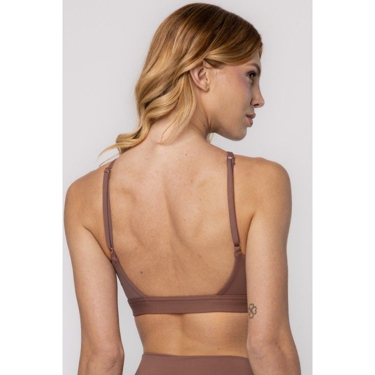 Top Decote Gota em Poliamida Puresense Marrom Toffee · foto 2