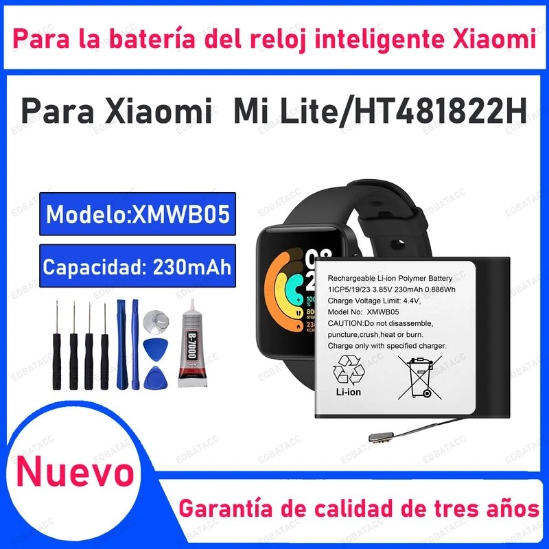 100 % Nova Bateria XMWB05 De Alta Qualidade 230mAh Para Xiaomi Mi Watch Lite Sma