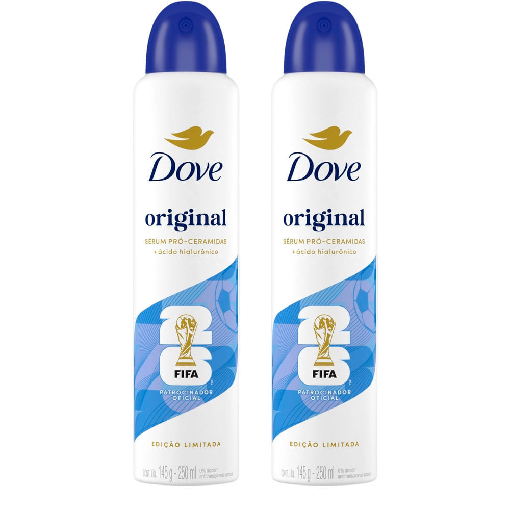 Kit Desodorante Aerosol Dove Original 250ml - 2 Unidades