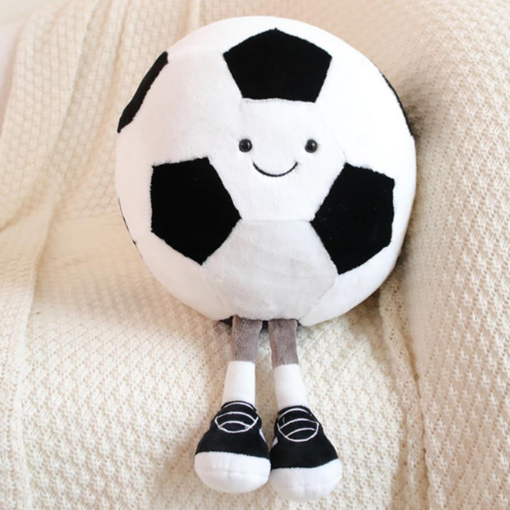 OUKEYI Almofada de pelúcia em formato de bola de basquete, 11,8 polegadas/30 cm, almofada macia em formato de bola de fu