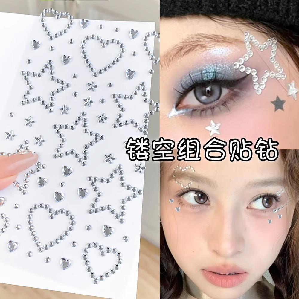 Influencer Diamond Music Festival Adesivos para os olhos Pequeno diamante Decoração Concerto Loção facial Strass Joias A