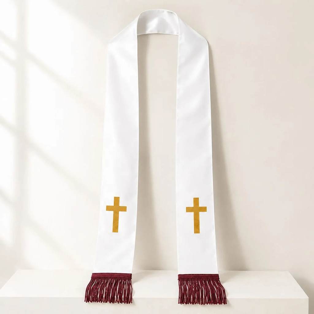 Estola Sacerdote Padre Halloween Fantasia Religiosa Faixa