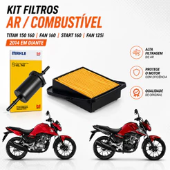 Kit Filtro De Ar e Filtro Combustível Modelo Original Honda Titan Fan Start Cargo150 160 125i 2014 até 2024
