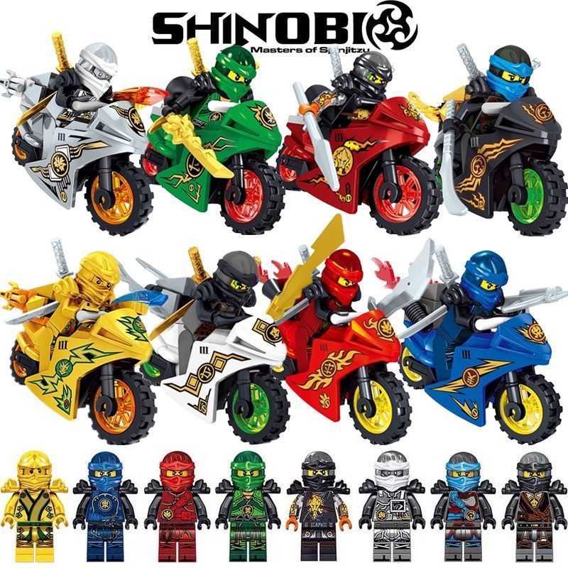Lloyd shinobi conjunto de motocicleta compatível com Lego Phantom Series montado bloco de construção minifigura brinqued