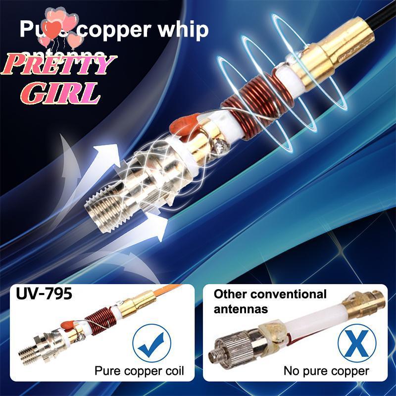 [Linda ggirl] AR-795 SMA-F Fêmea Banda Dupla VHF/UHF 136-174MHz/400-520MHz Antena Macia Para UV-5R-82 BF-888S Walkie Tal