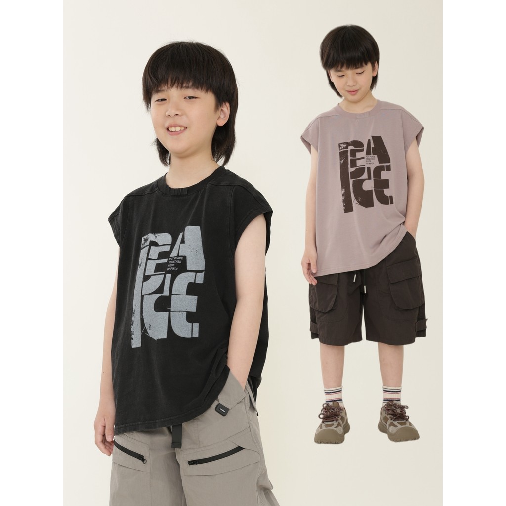 Meninos sem mangas colete camiseta verão novo estilo de fundo meninos moda crianças Casual impresso estilo fino na moda