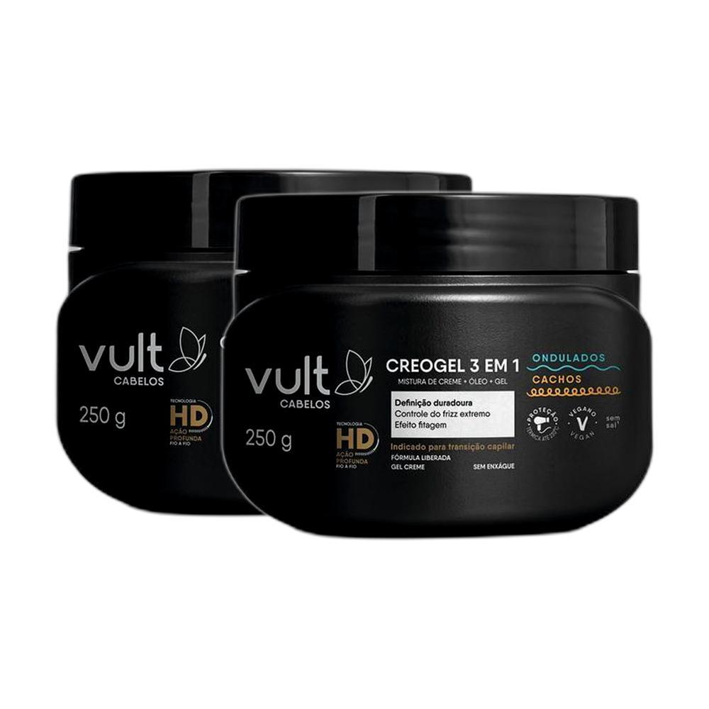 Kit 2 Vult Creogel 3 em 1 Ondulados e Cachos 250g