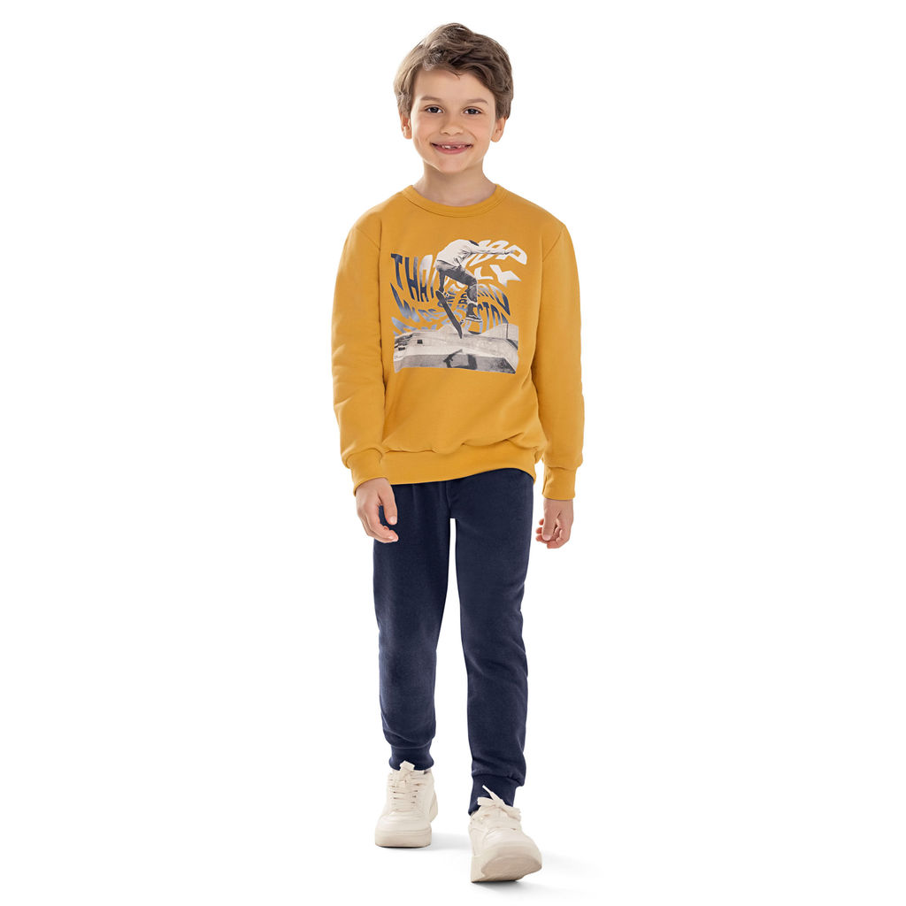 Conjunto Longo Infantil Menino Esportes Elian Amarelo