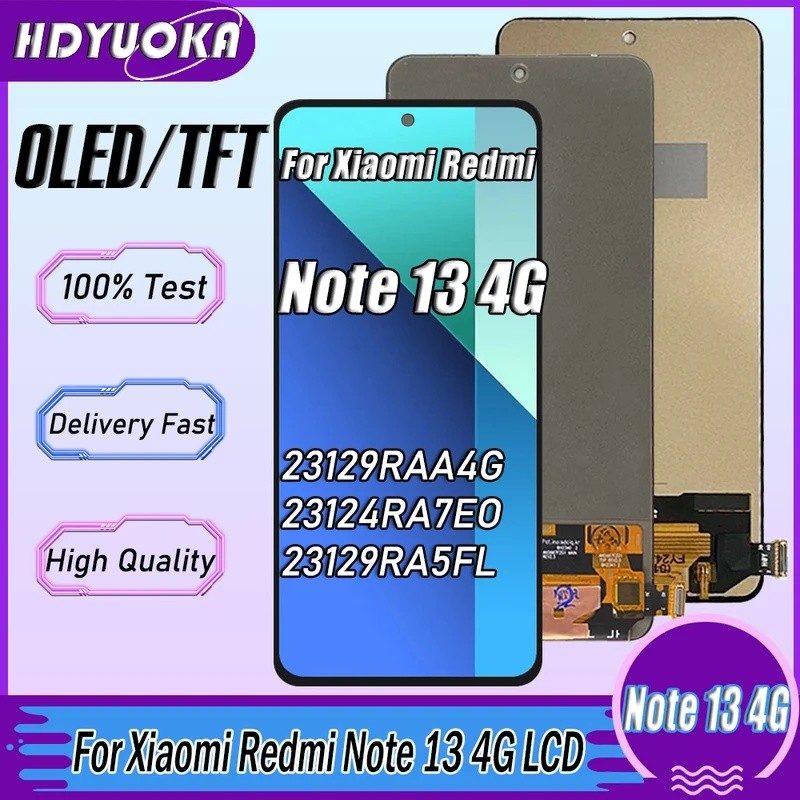 6.67 " AMOLED Para Xiaomi Redmi Nota 13 4G 23129RAA4G 23124RA7EO 23129RA5FL Disp