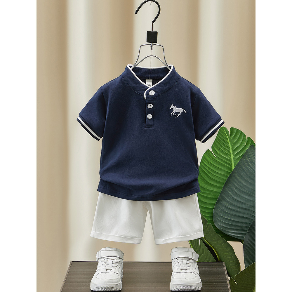 Meninos verão camiseta de manga curta 2026 novo estilo menino versão coreana crianças camisa polo fina menino bebê verão