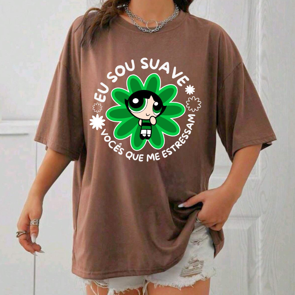 Camiseta As Meninas Superpoderosas Feminina 100% Algodão Estampada Casual