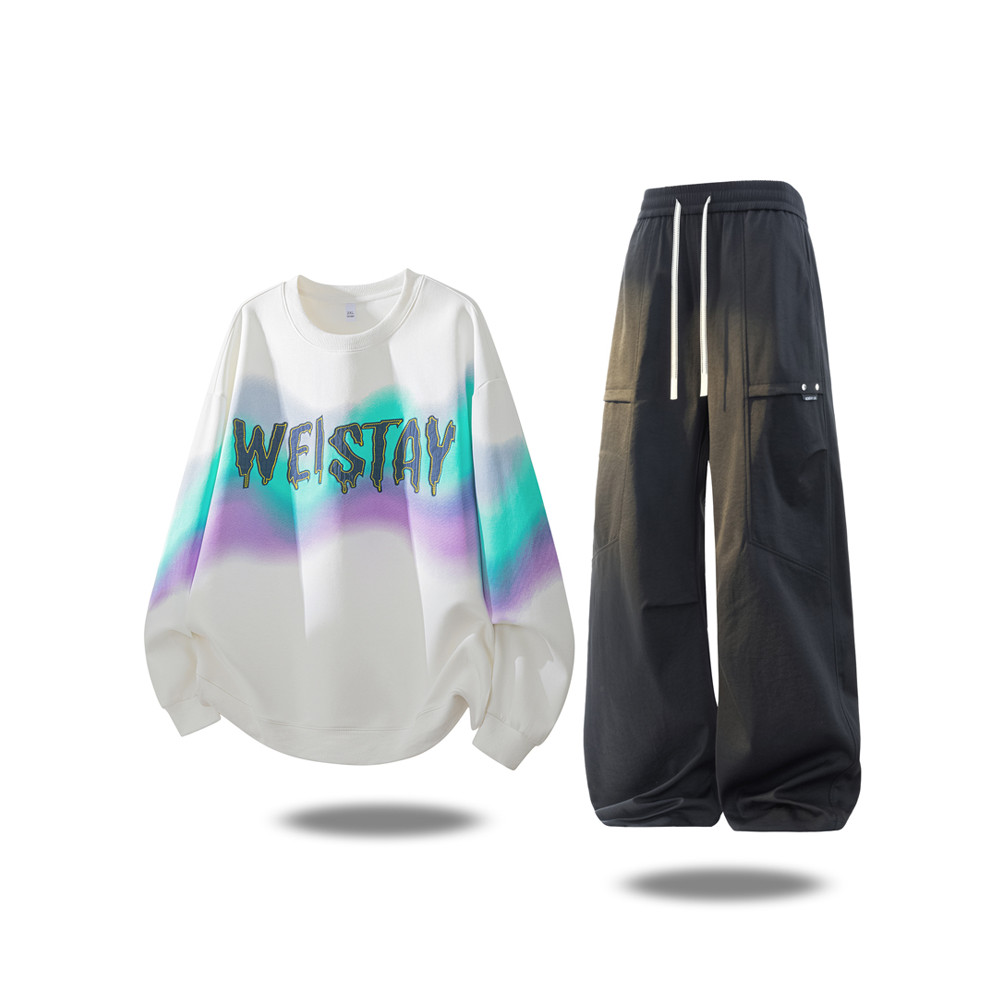 Moletom terno masculino primavera outono 2025 novo estilo adolescente estudante Casual roupas esportivas terno de duas p