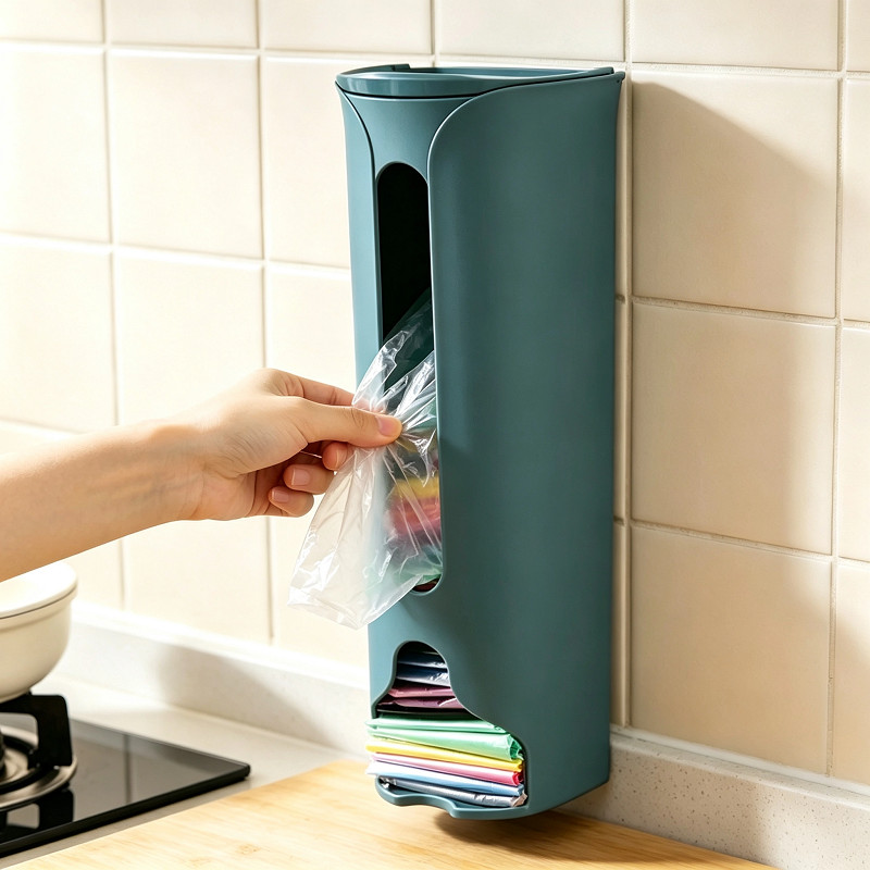 Dispenser Organizador de Sacolas Plásticas para Parede Sem Furo com Fita Adesiva