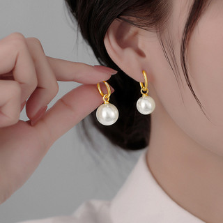 Estilo suave brincos de pérola francesa feminino Liu Yifei mesmo estilo brincos de pérola feminino High-End luz brincos 