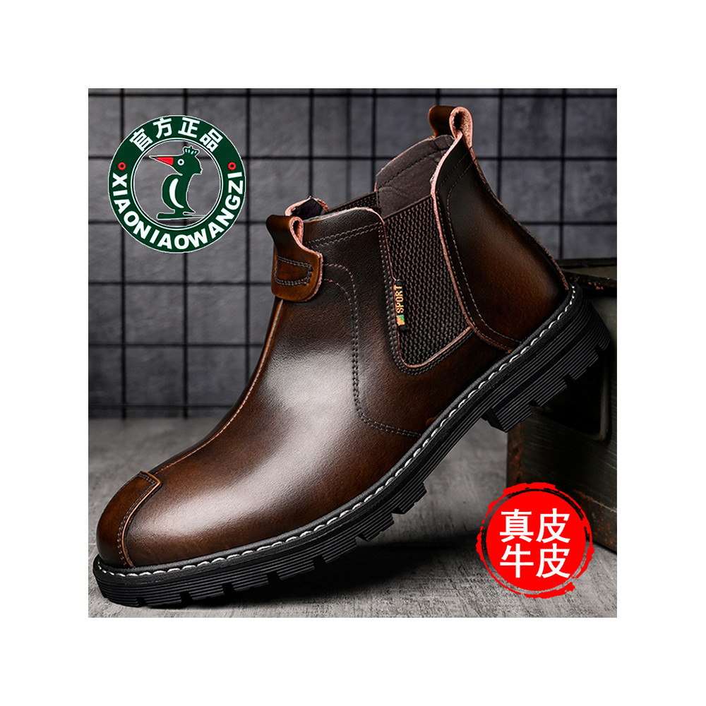 Oren Woodpecker Sapatos Masculinos Primavera Retro Estilo Britânico Chelsea Botas Masculinas Casuais All-Match Trendy Sa