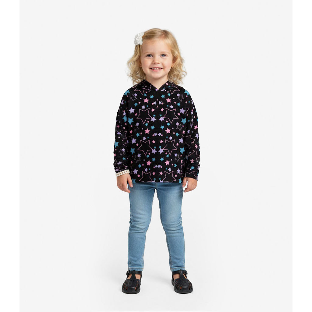 Blusão Infantil Menina Com Capuz Select Preto