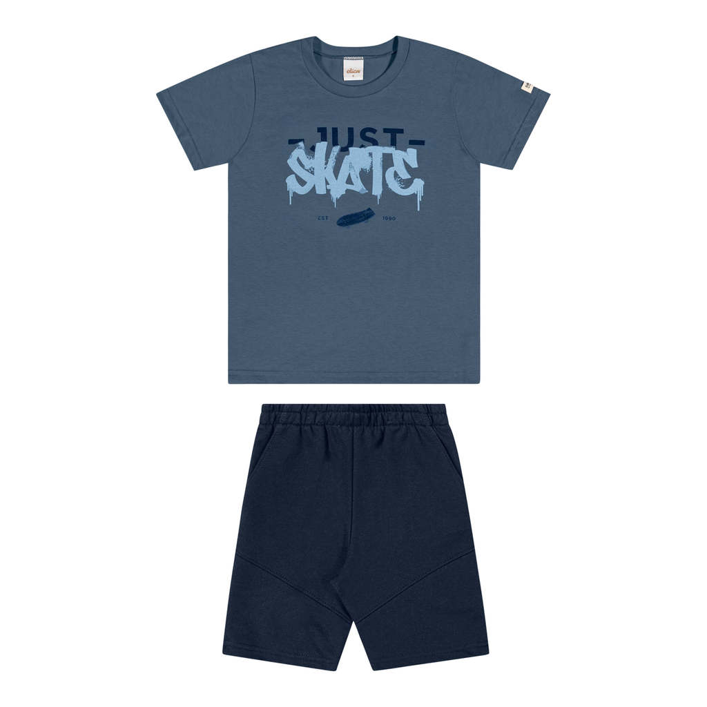 Conjunto Curto Infantil Menino Urban Elian Azul