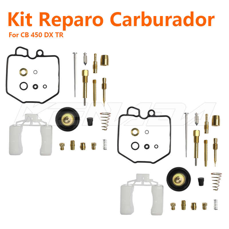 2set Kit Carburação Kit Reparo Carburador Completo Com Bóia Diafragma Giclê Gicleur Pulverizador Para CB 450 DX TR
