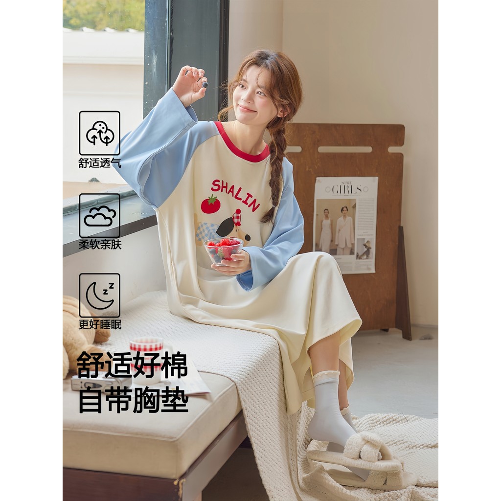 Camisola estilo ocidental de ervas com almofada no peito feminina primavera outono puro algodão manga comprida dos desen