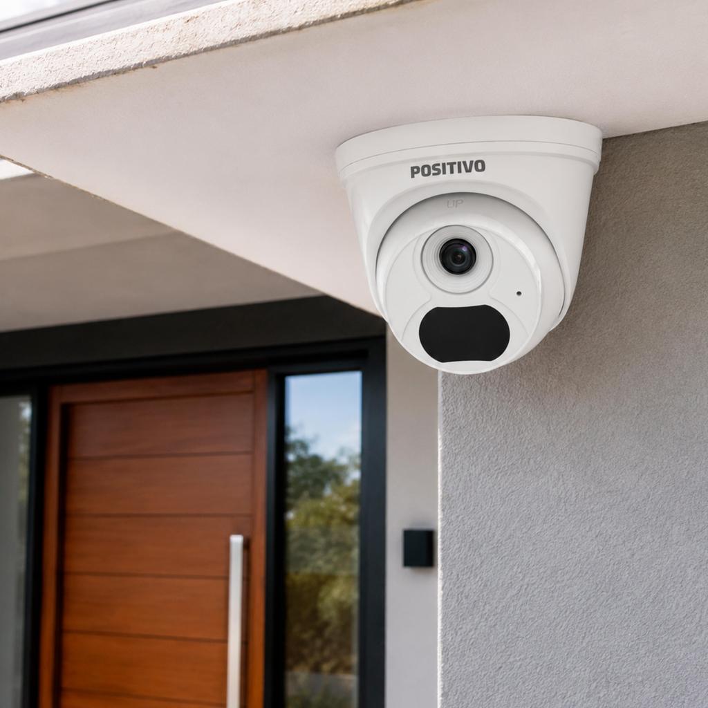 Câmera Positivo SEG IP Dome - CIP-D1312-M - 2MP Full HD, lente 2.8 mm, IR 30 m, microfone embutido, PoE