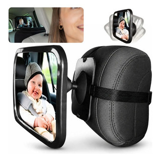 Espelho Bebê Carro Grande Panorâmico 360° Antitrepidação para Ver Filho na Cadeirinha Retrovisor Segurança