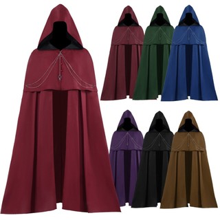 Medieval Retro mágico manto capa com capuz xale assistente Robe cosplay adereços roupas das mulheres dos homens NPC