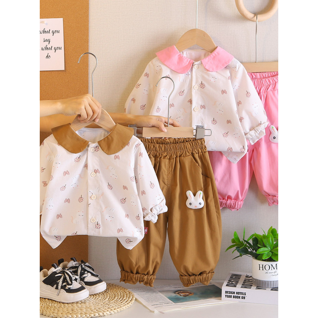 Meninas primavera dos desenhos animados impressão completa lapela Cardigan terno 2026 novo estilo crianças moda camisa d