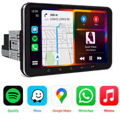 Central Multimídia CarPlay Sem Fio 1Din 7 Polegadas Bt /Aux /Usb E Câmera de Ré