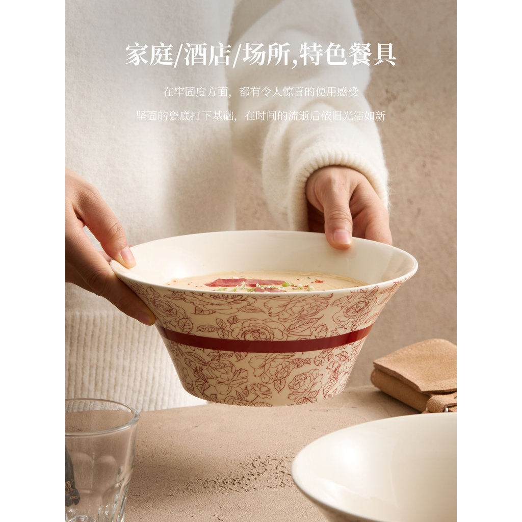 Underglaze cor tigelas de cerâmica tigelas de sopa do agregado familiar grandes tigelas novo estilo panelas de sopa tige