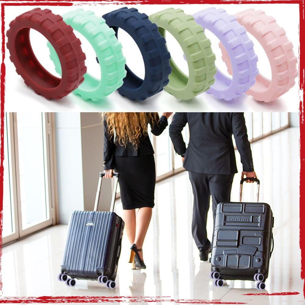 8 Pçs/Set Capa De Proteção Para Rodas De Mala , Peças De Silicone Eixos Sapatos De Rodízio De Bagagem De Viagem