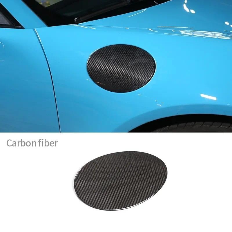 Para Porsche 718 911 Tampa Do Tanque De Combustível Carro De Fibra De Carbono Real Capa De Proteção Decorativa Estilo Co