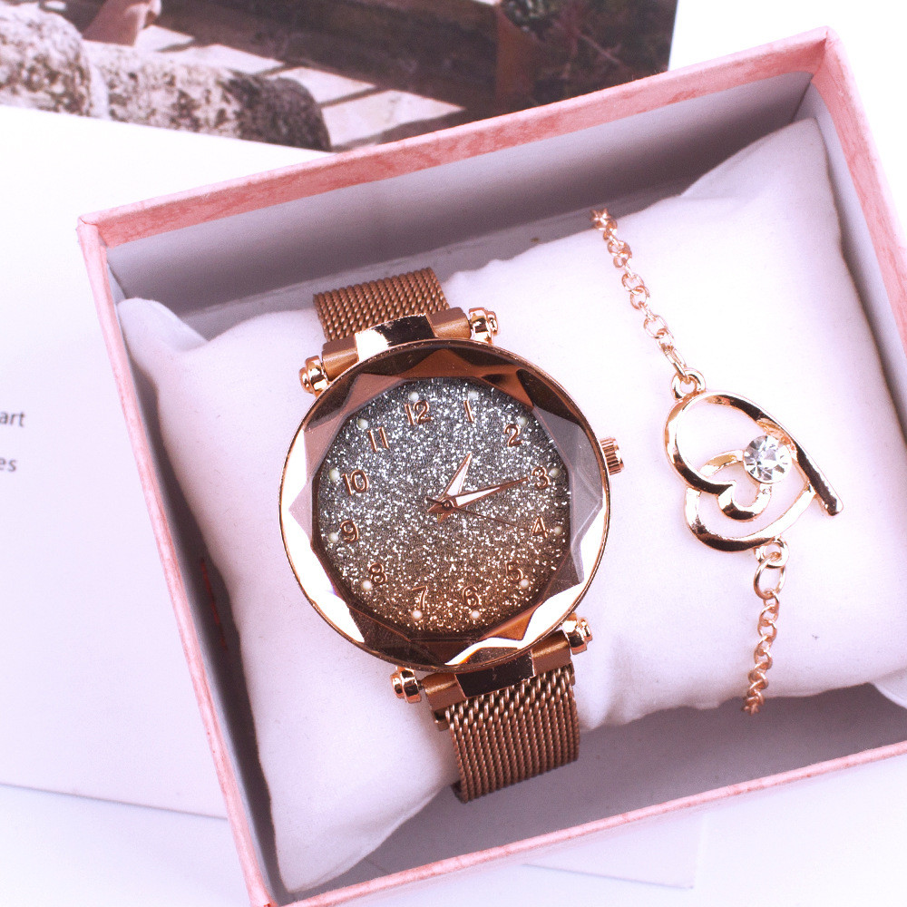 Conjunto De Relógio De Pulso Feminino Transfronteiriço Duas Peças Pulseira