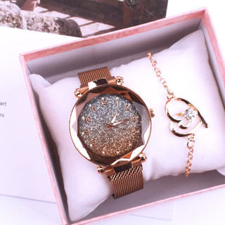 Conjunto De Relógio De Pulso Feminino Transfronteiriço Duas Peças Pulseira