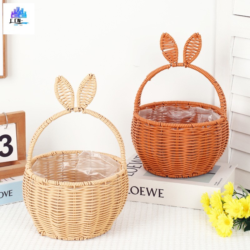 Cesta De Presente De Doces De Ovos De Páscoa 7x11 Polegadas-Decoração Multifuncional De Armazenamento De Lembrancinhas