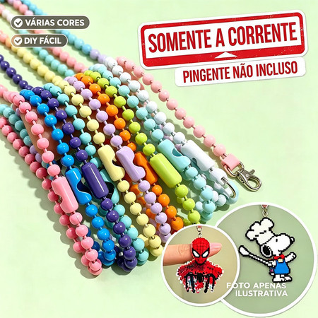50/100 correntes de bolas com etiquetas de canoa 10cm, chaveiros coloridos, Colorido
