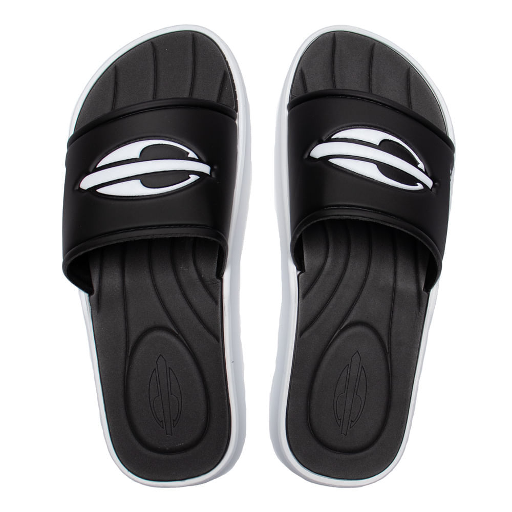 Chinelo Masculino Mormaii Quiver Slide Preto/Branco